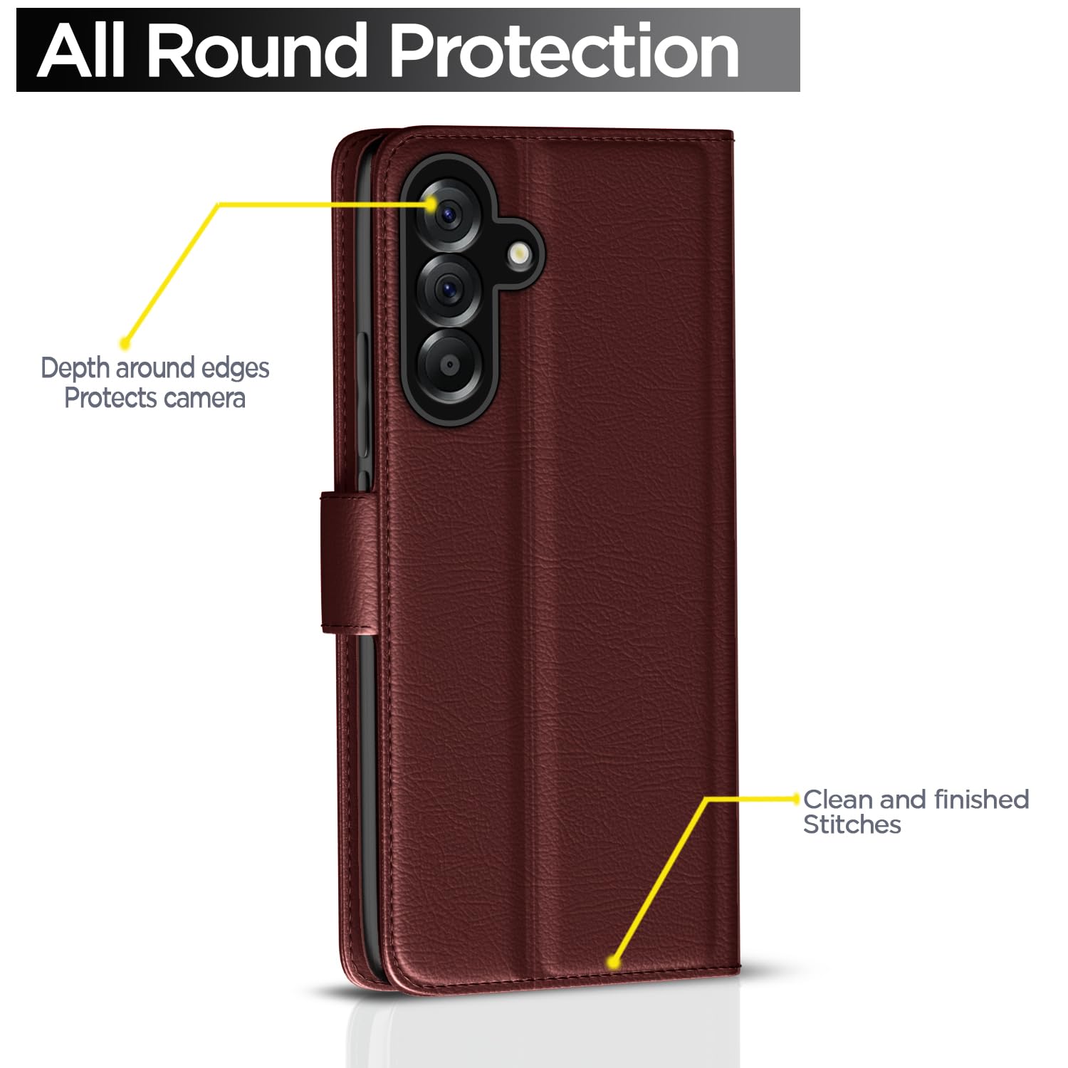 Pikkme Samsung A36 5G Wallet brown flip case – photo 4