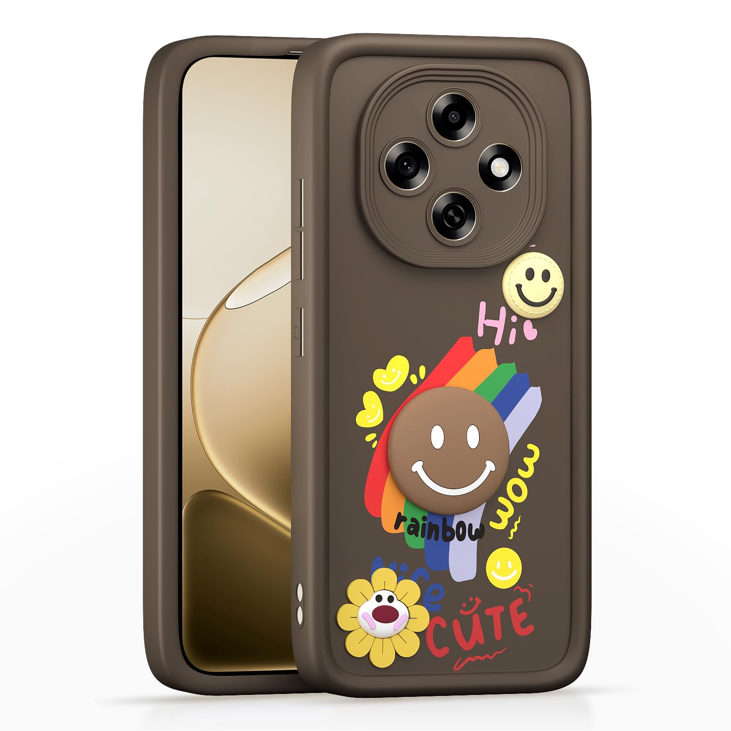 Brown Soft Silicone mobile back cover for Oppo F31 Pro 5G – Pikkme