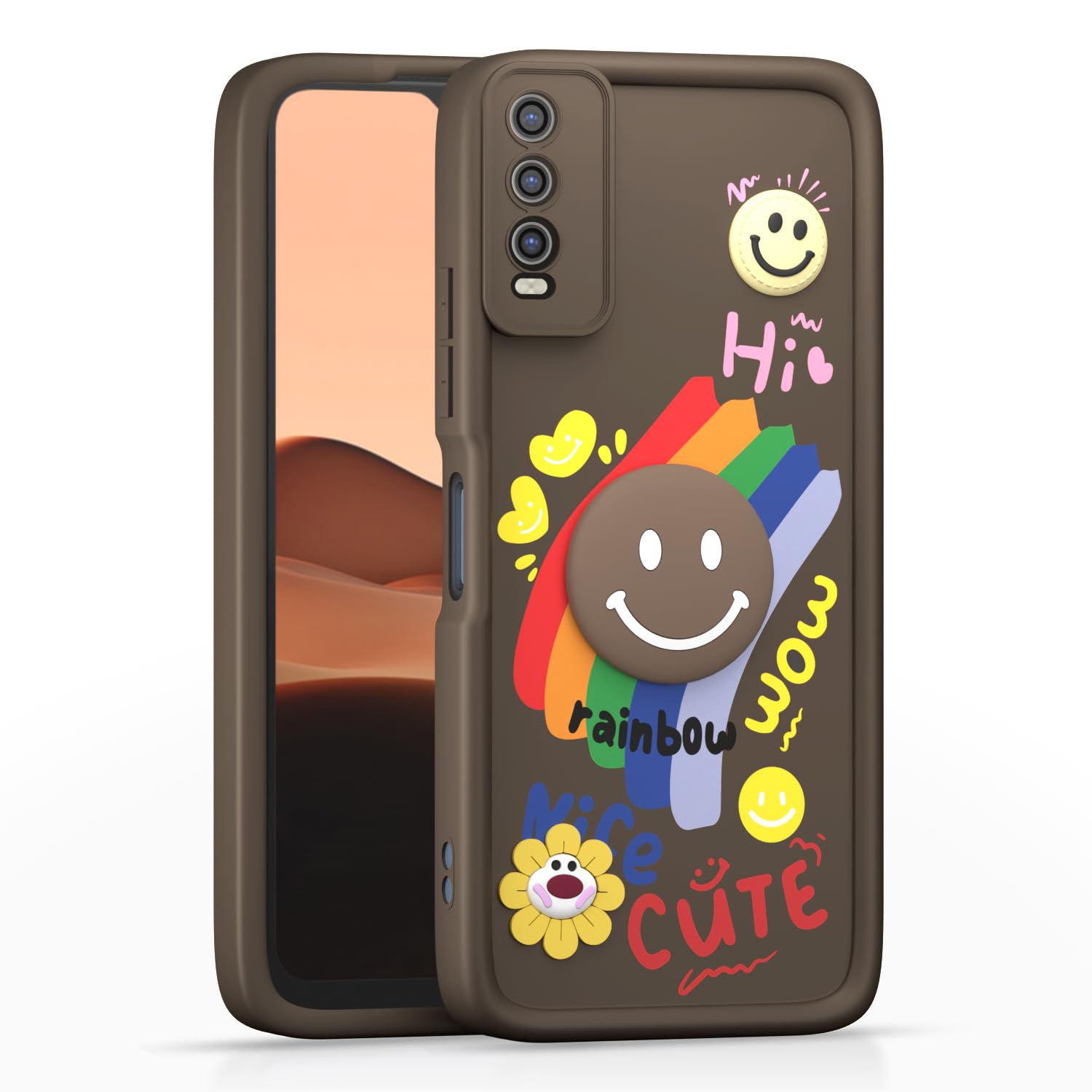 Brown Soft Silicone mobile cover for Vivo Y12s/Y20/Y20i/Y20G – Pikkme