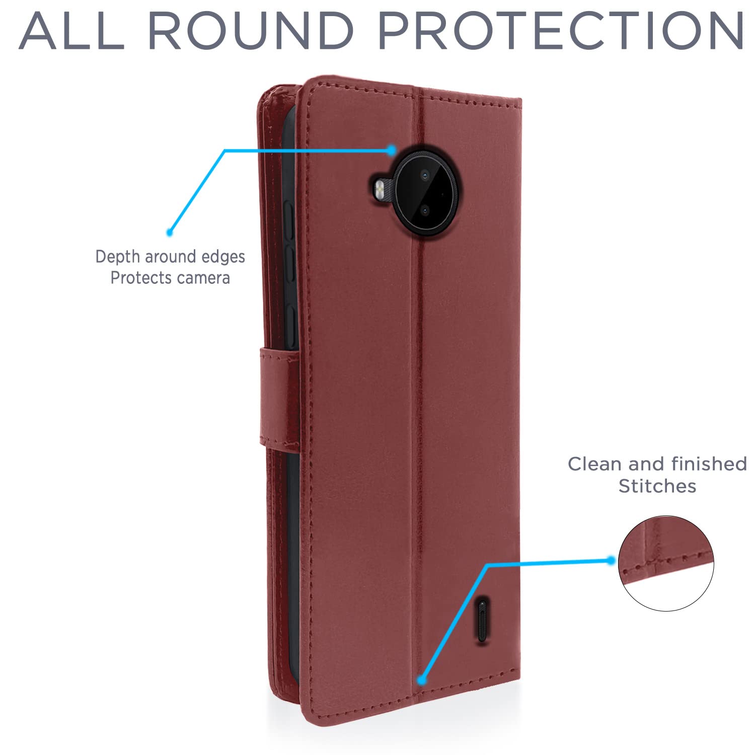Pikkme Nokia C20 Plus Vintage Flip Cover (Brown)