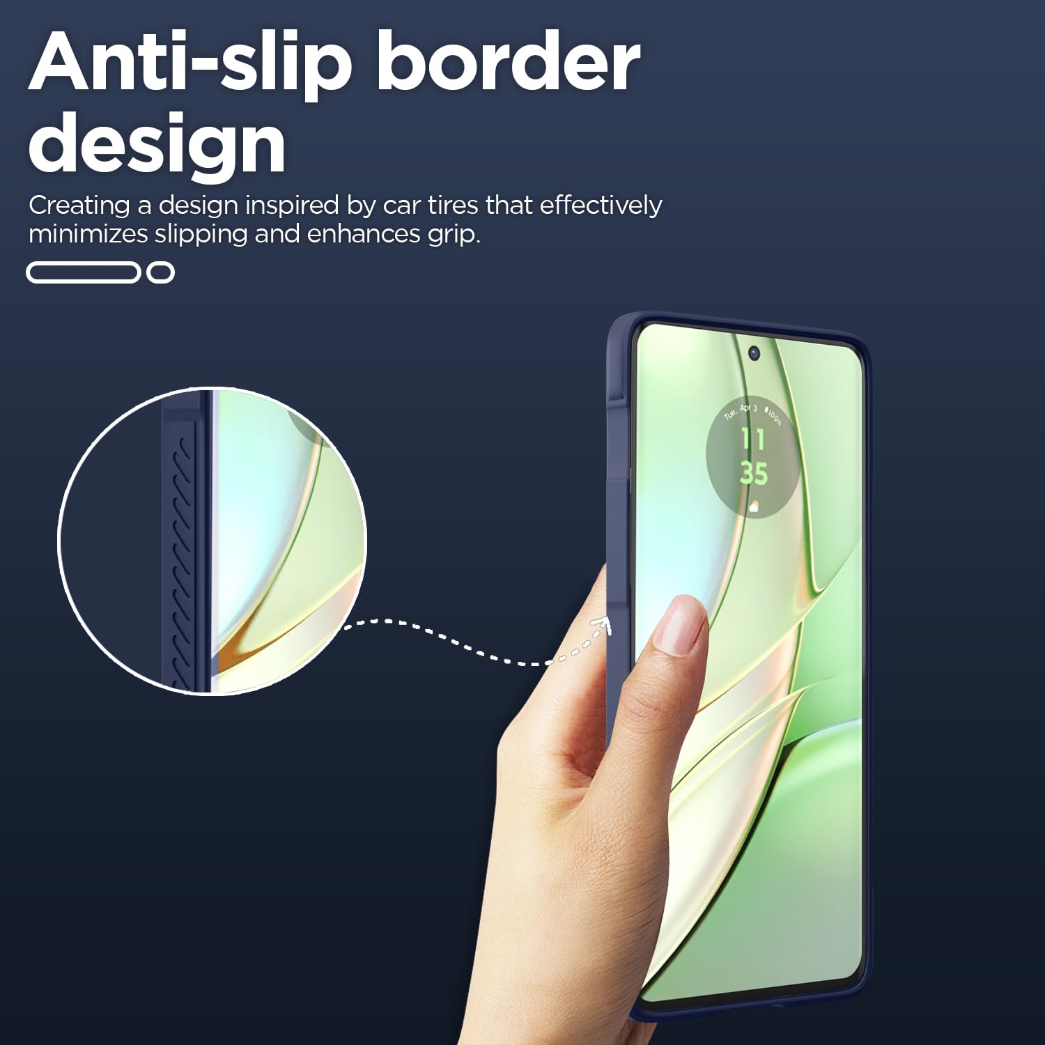 Moto Edge 40 Liquid Silicone mobile cover in blue by Pikkme – photo 3