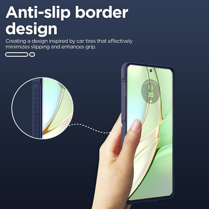 Moto Edge 40 Liquid Silicone mobile cover in blue by Pikkme – photo 3