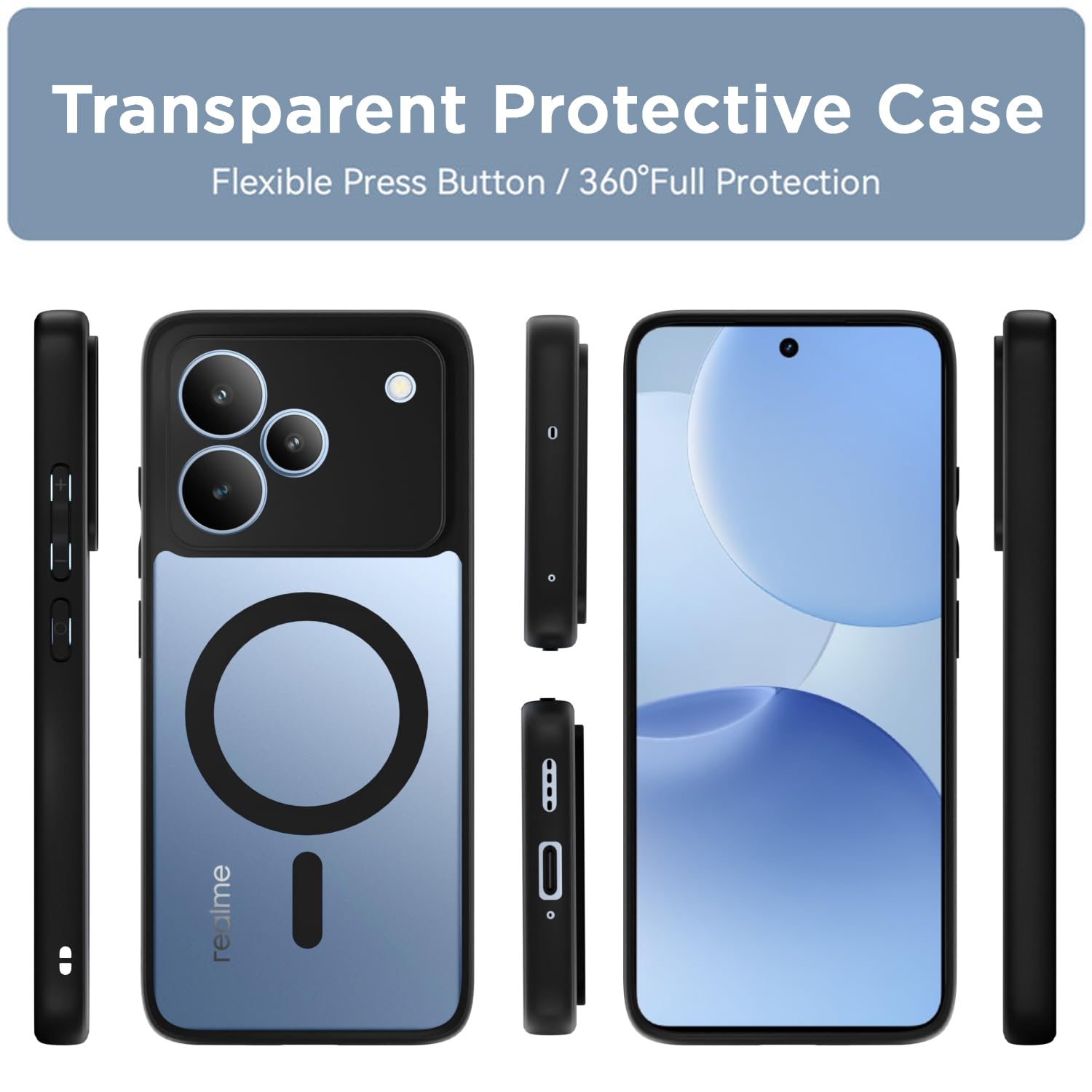 Pikkme black mag-safe back cover for Realme P4 5G – photo 2