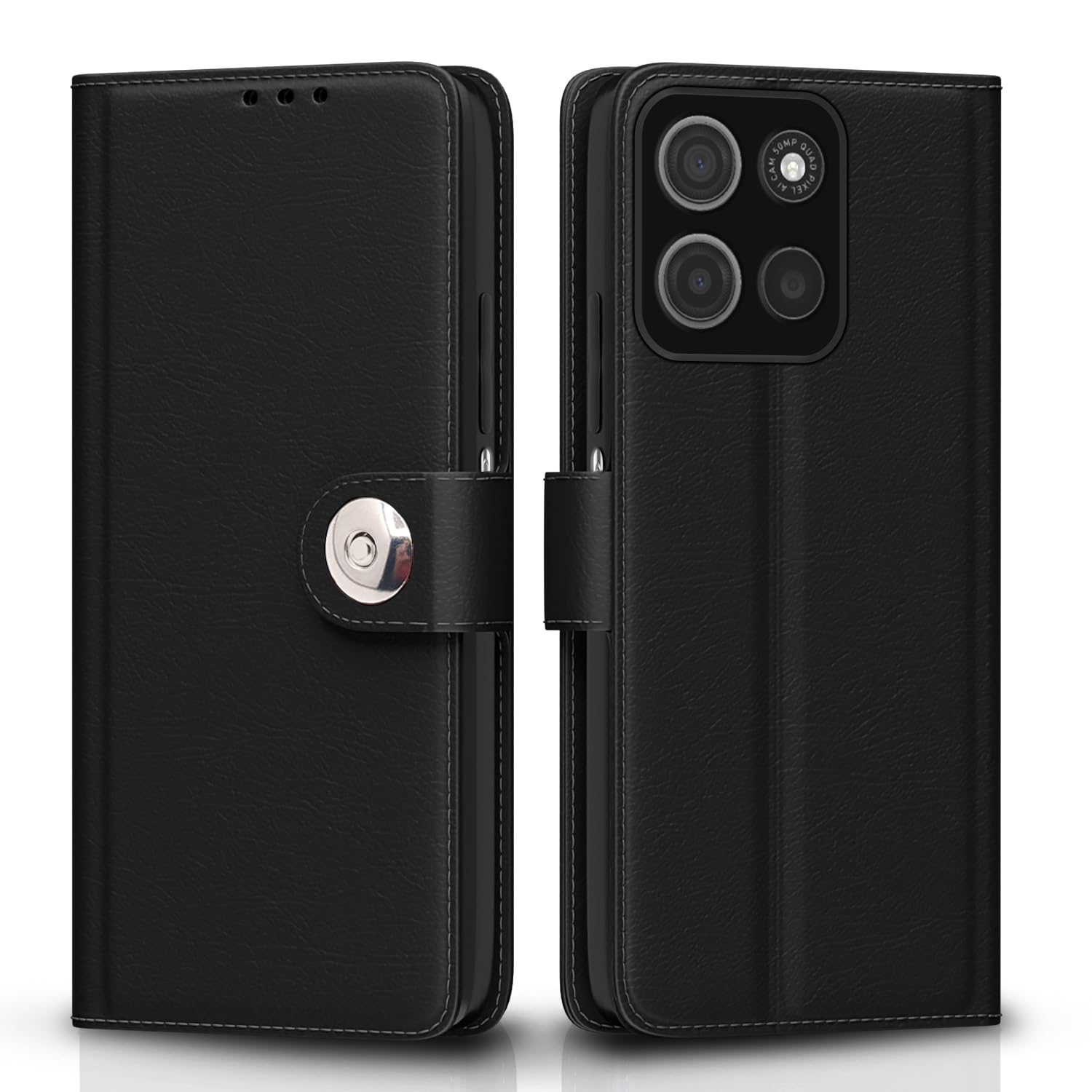 Pikkme Moto G15 black wallet flip cover