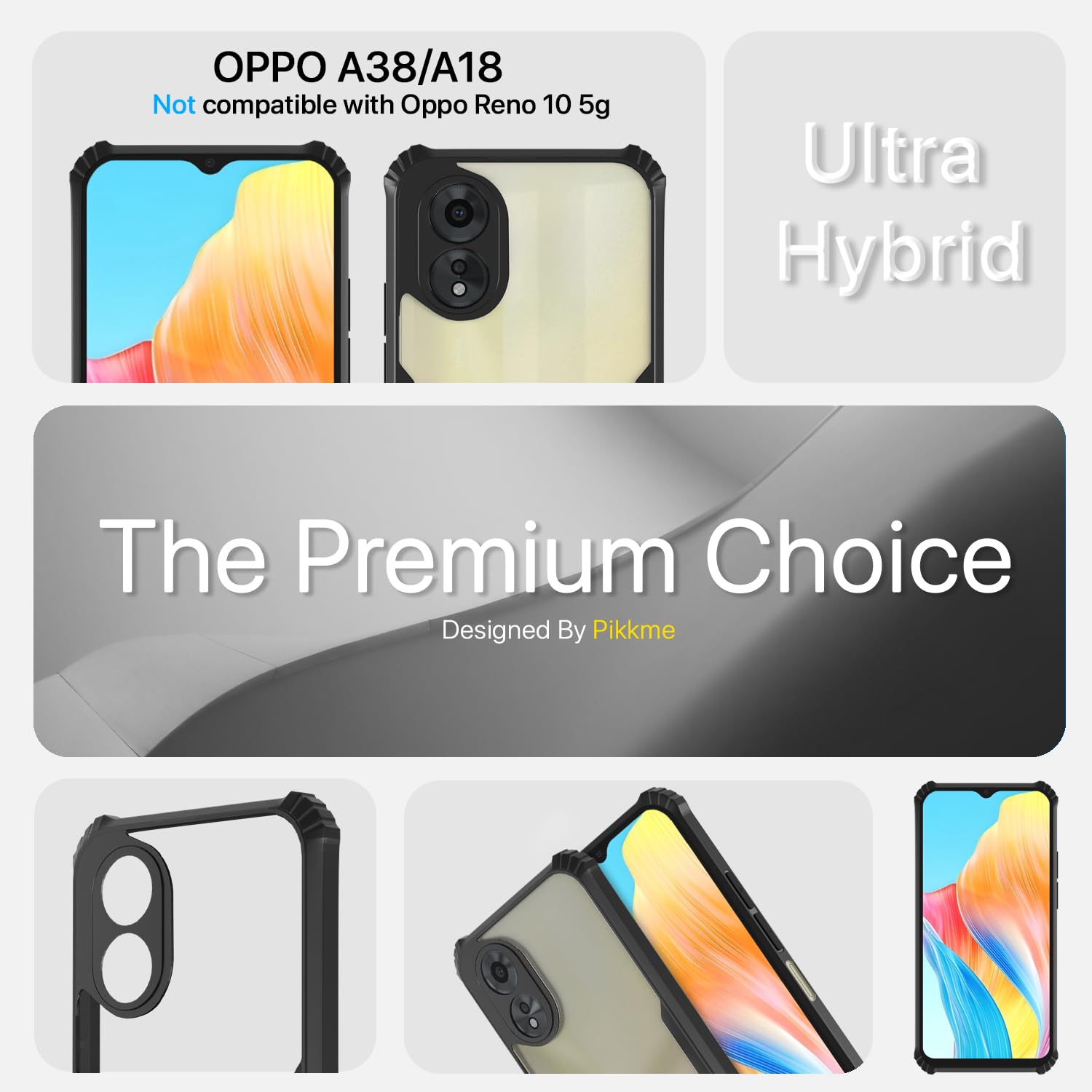 Pikkme Oppo A38/A18 4G black mobile back cover – photo 3