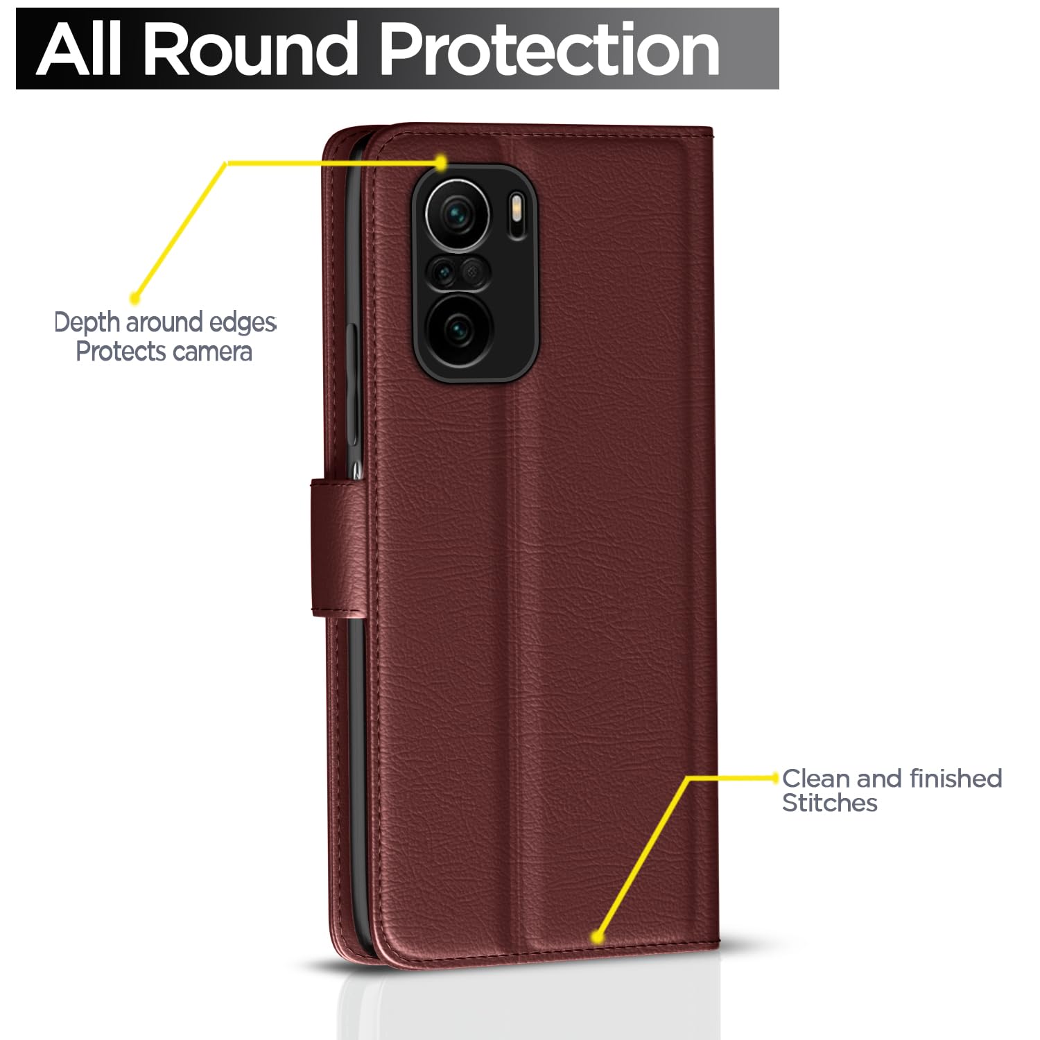 Mi 11x/11x Pro Wallet wallet flip cover in brown by Pikkme – photo 4