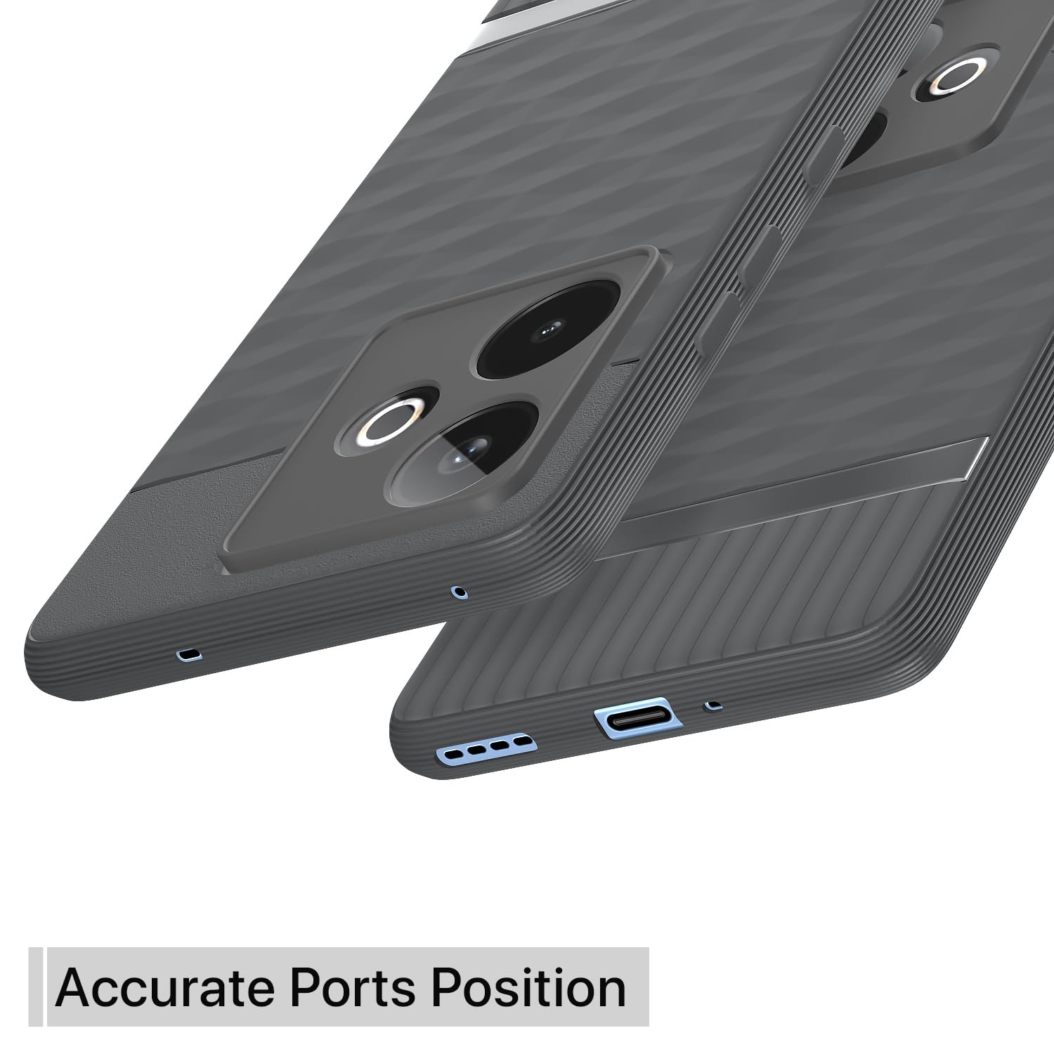 Pikkme Realme GT 7 5G / GT 7T 5G Shockproof Soft Flexible Gencase Back Cover (Grey)