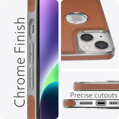 iPhone 14 Plus Leatherback phone cover in chrome brown by Pikkme – photo 5