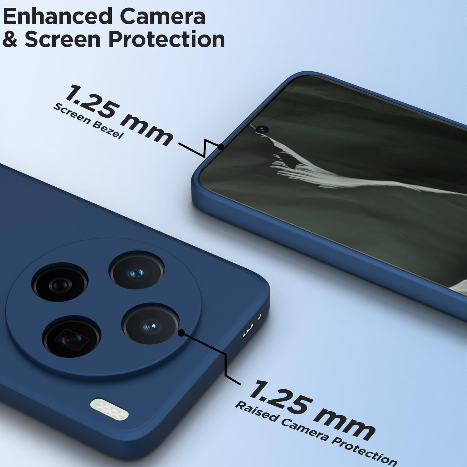 Pikkme Vivo X200 5G Liquid Silicone Back Cover (Blue)
