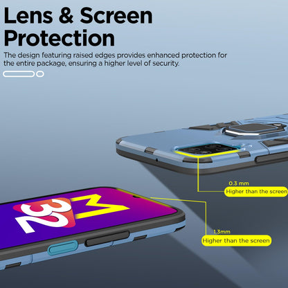 Pikkme Samsung Galaxy M32 4G / M32 Prime D5 Tough Armor Back Cover | Blue