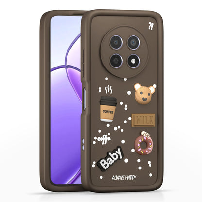 Realme Narzo 70x 5G/N65/13/12/12X 5G/C65 mobile back cover in brown by Pikkme