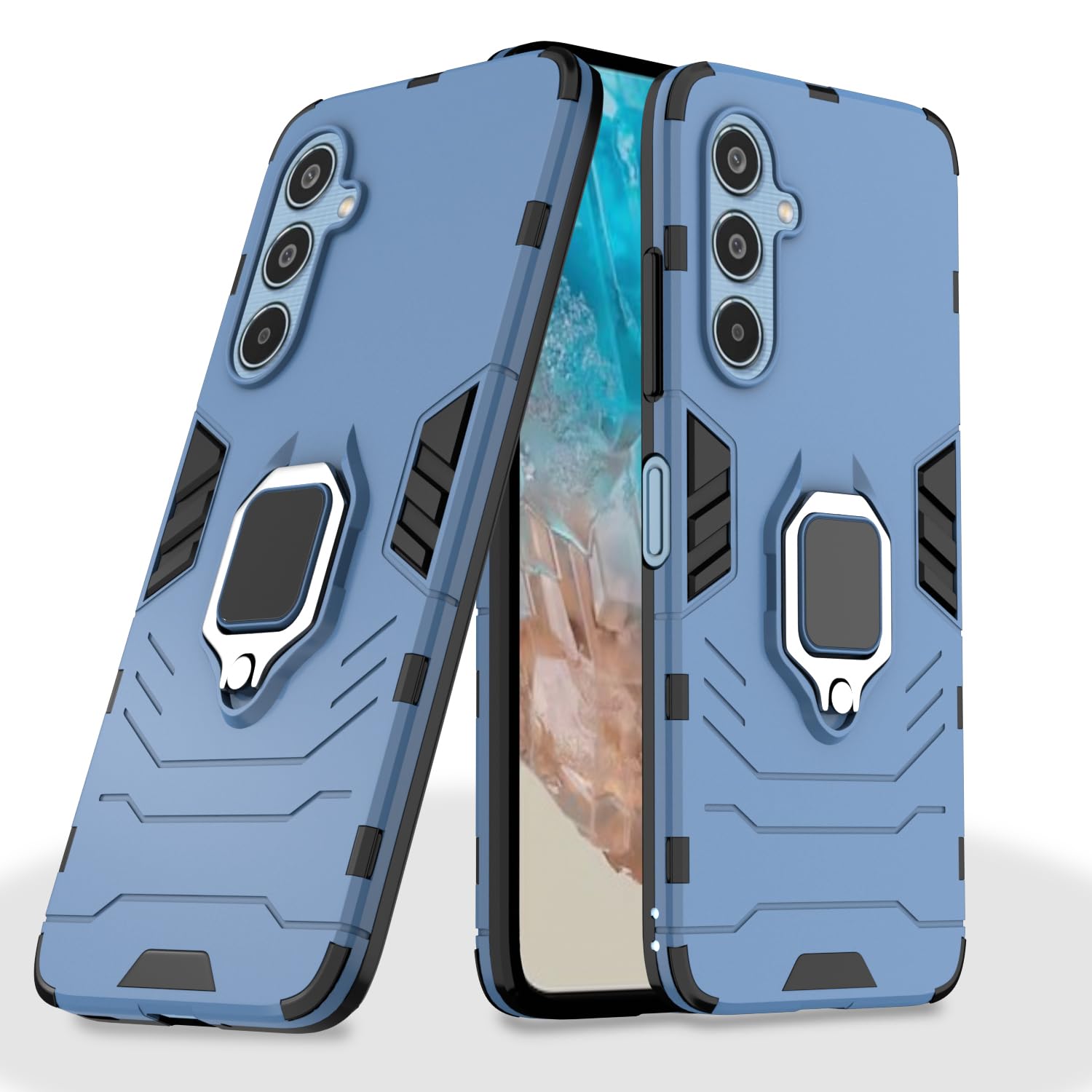 Samsung M35 5G mobile cover in blue by Pikkme