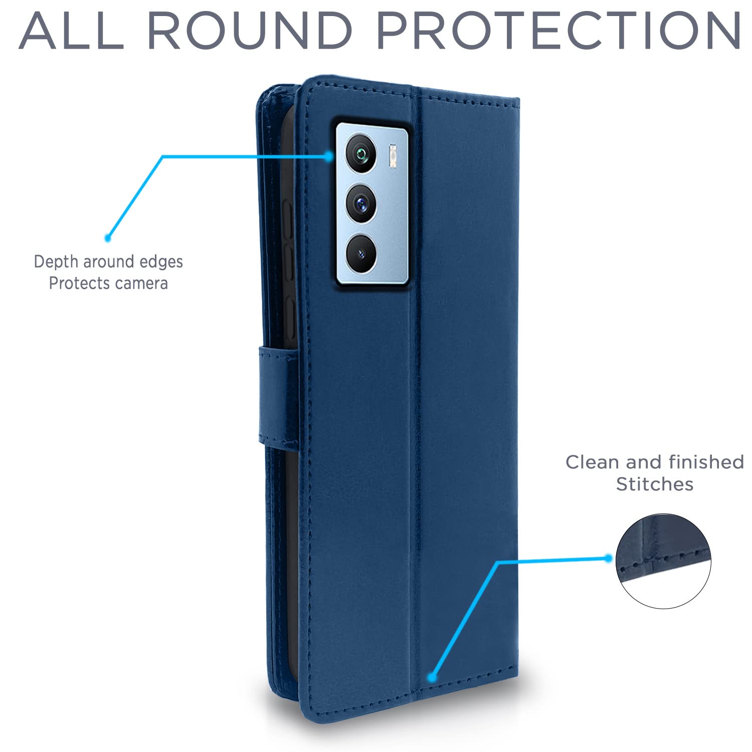 iQOO 9 SE 5G flip cover in blue by Pikkme – photo 4