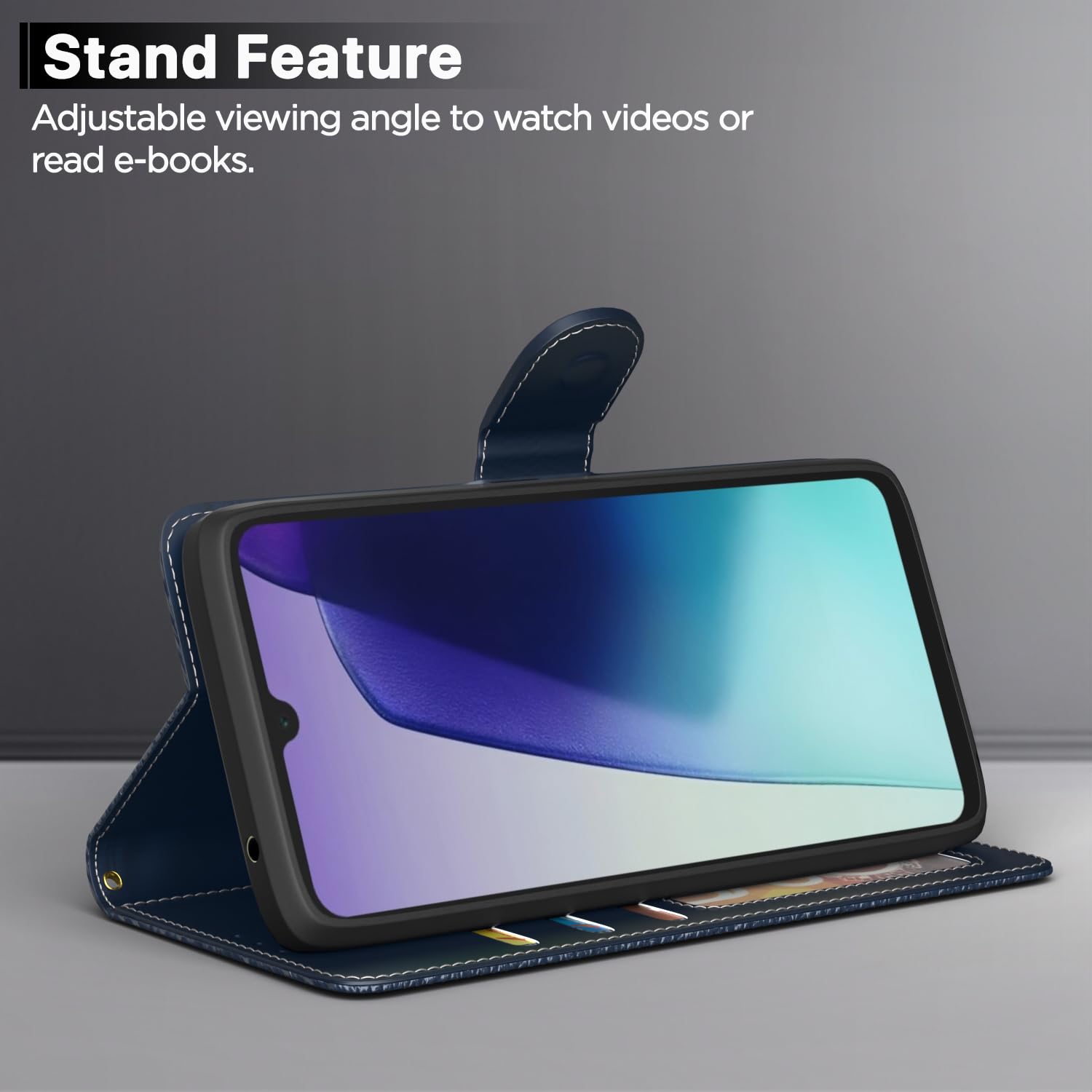 Pikkme Poco M7 5G Wallet blue mobile flip cover – photo 3