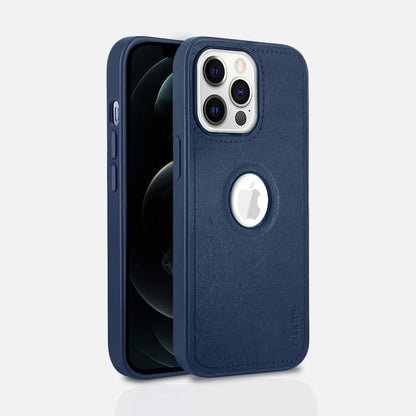 iPhone 12 Pro Leather phone cover in blue by Pikkme