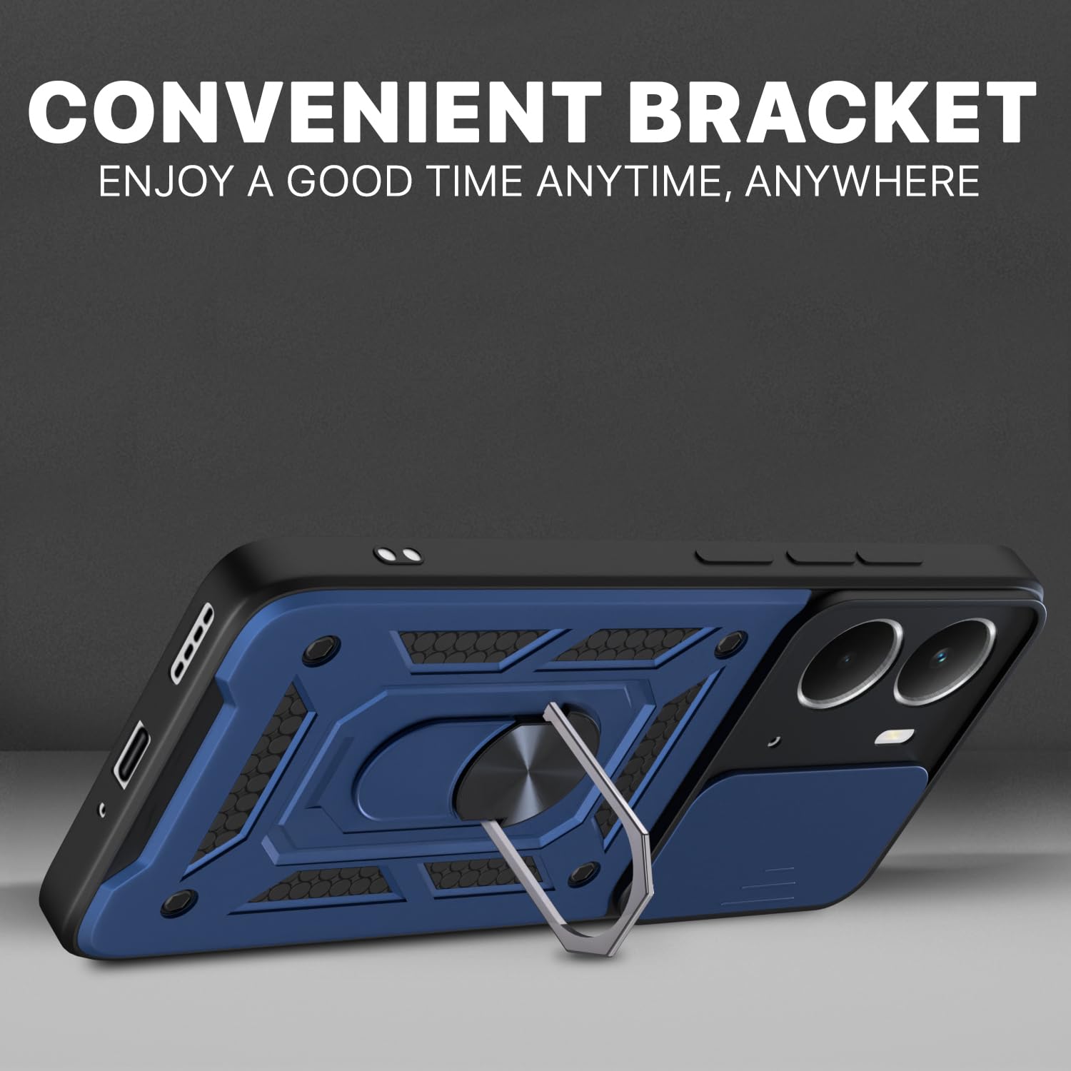 Pikkme Realme P3 5G D10 Tough Armor Back Cover (Blue)