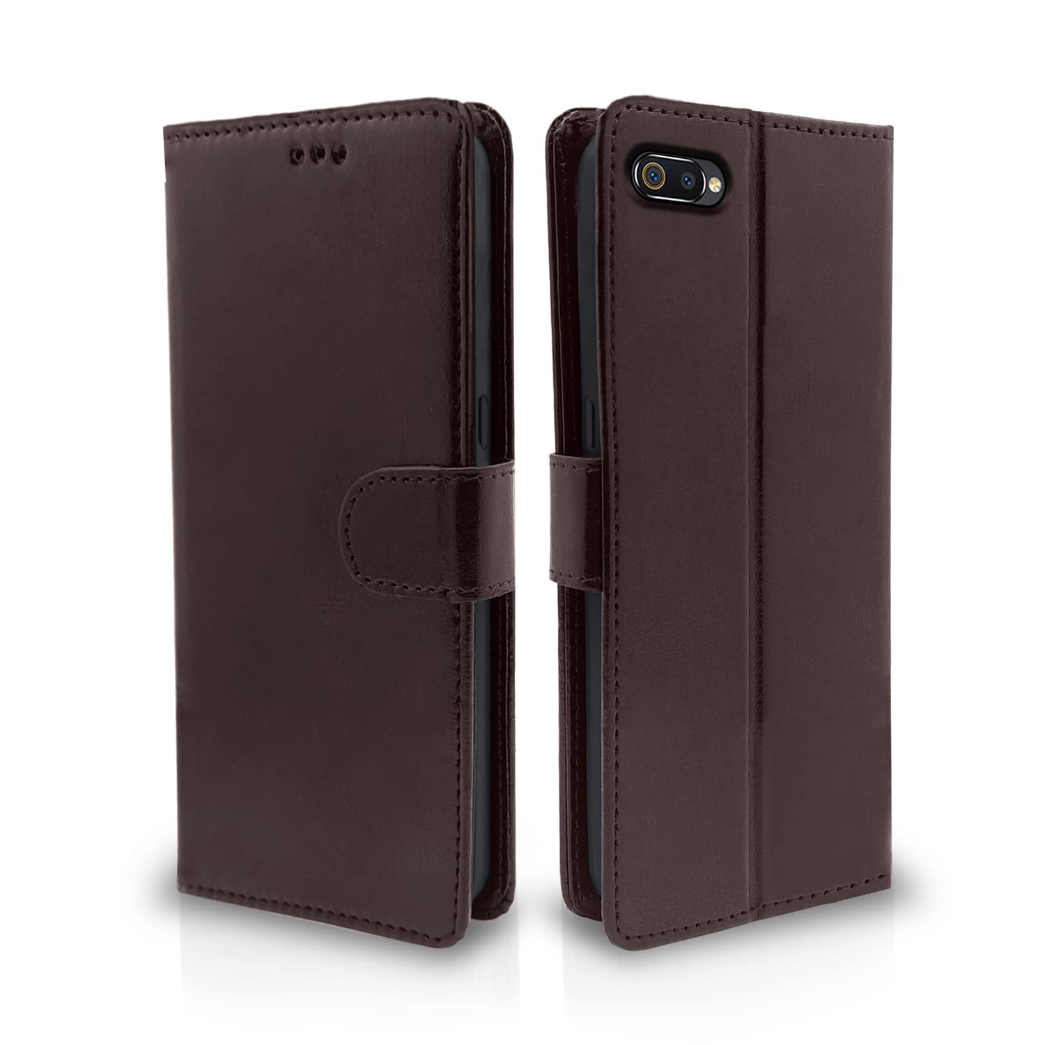 Pikkme Realme C2 Vintage Flip Cover | Coffee