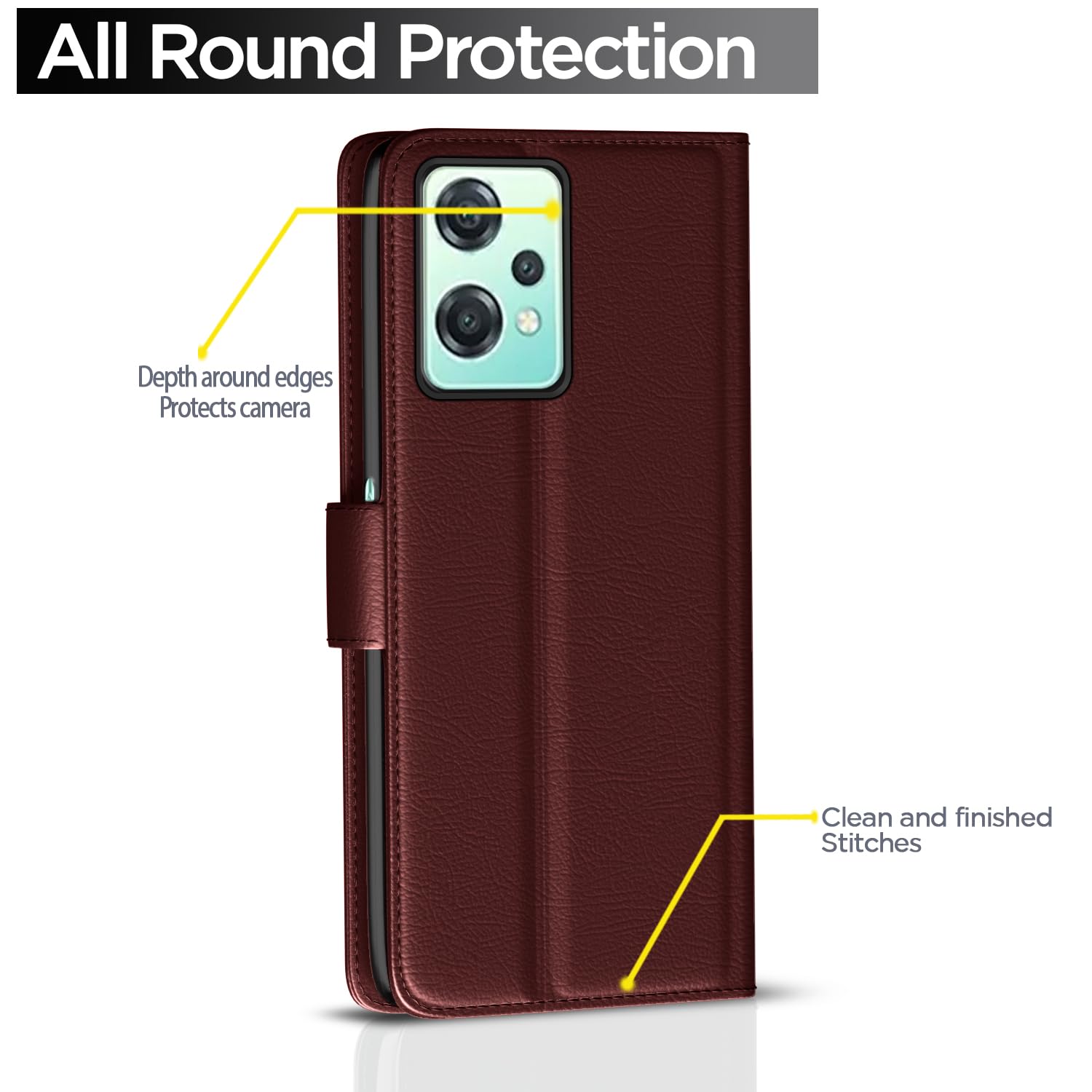 Brown Wallet mobile flip cover for OnePlus Nord CE 2 Lite 5G – Pikkme – photo 4