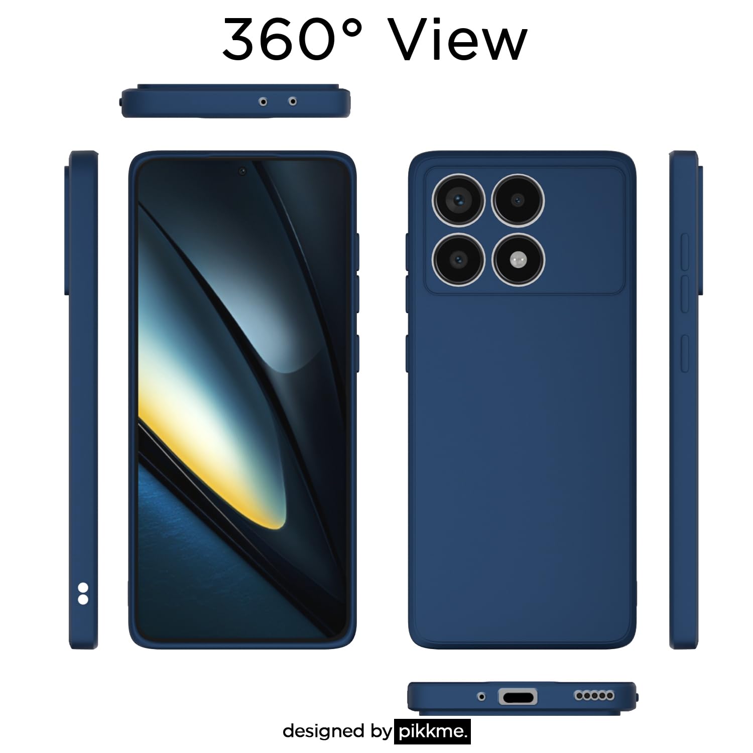 Blue Matte phone cover for Poco F6 Pro 5G – Pikkme – photo 3