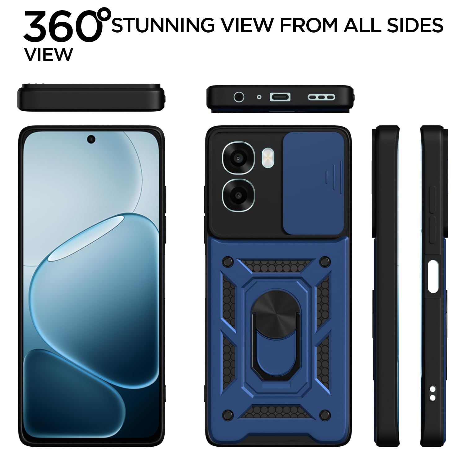 Oppo A6X 5G/360 D10 Camera Shield mobile cover in blue by Pikkme – photo 5