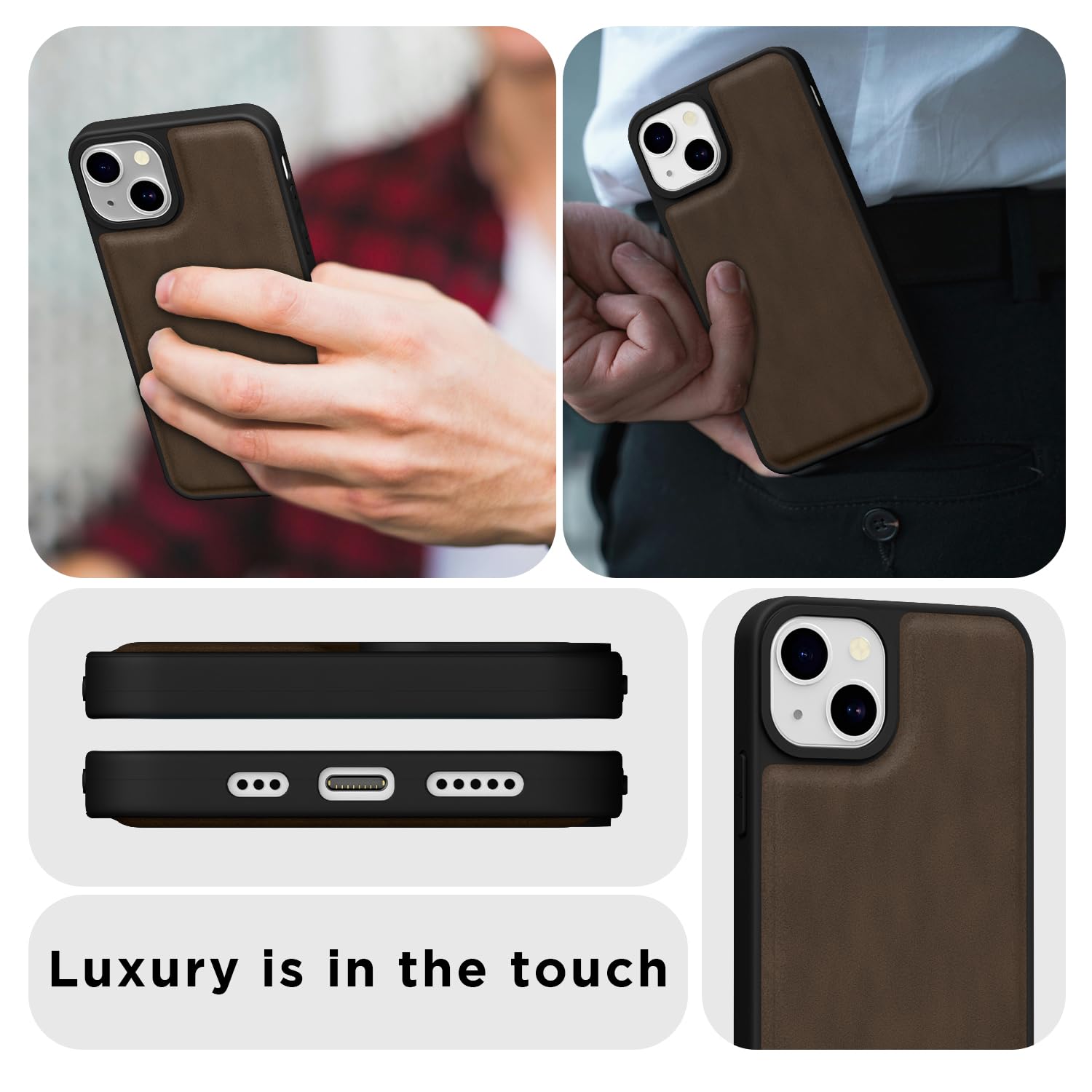 Pikkme iPhone 13 Leather brown mobile cover – photo 7
