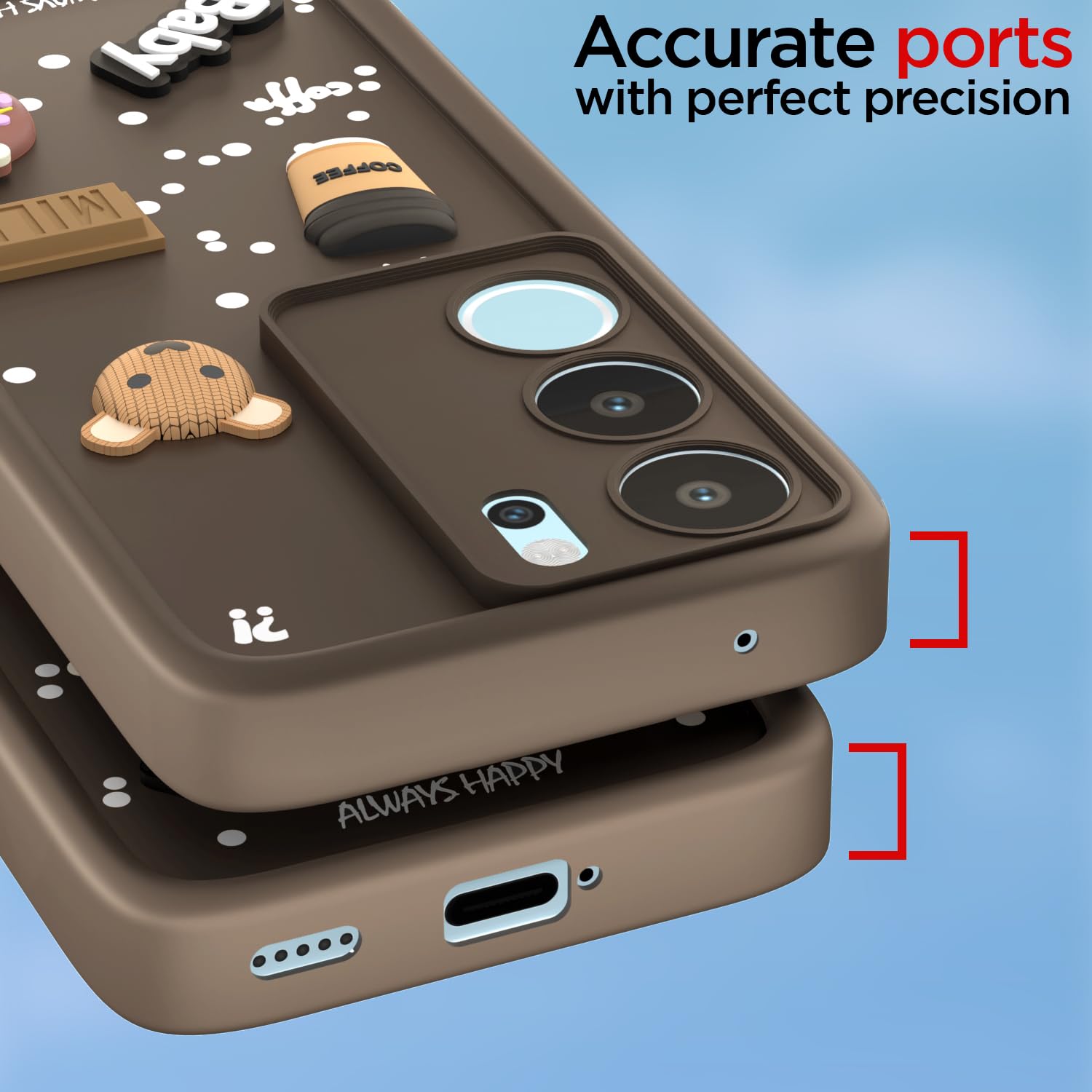 Pikkme Vivo V29/V29 Pro 5G Silicone brown phone cover – photo 4