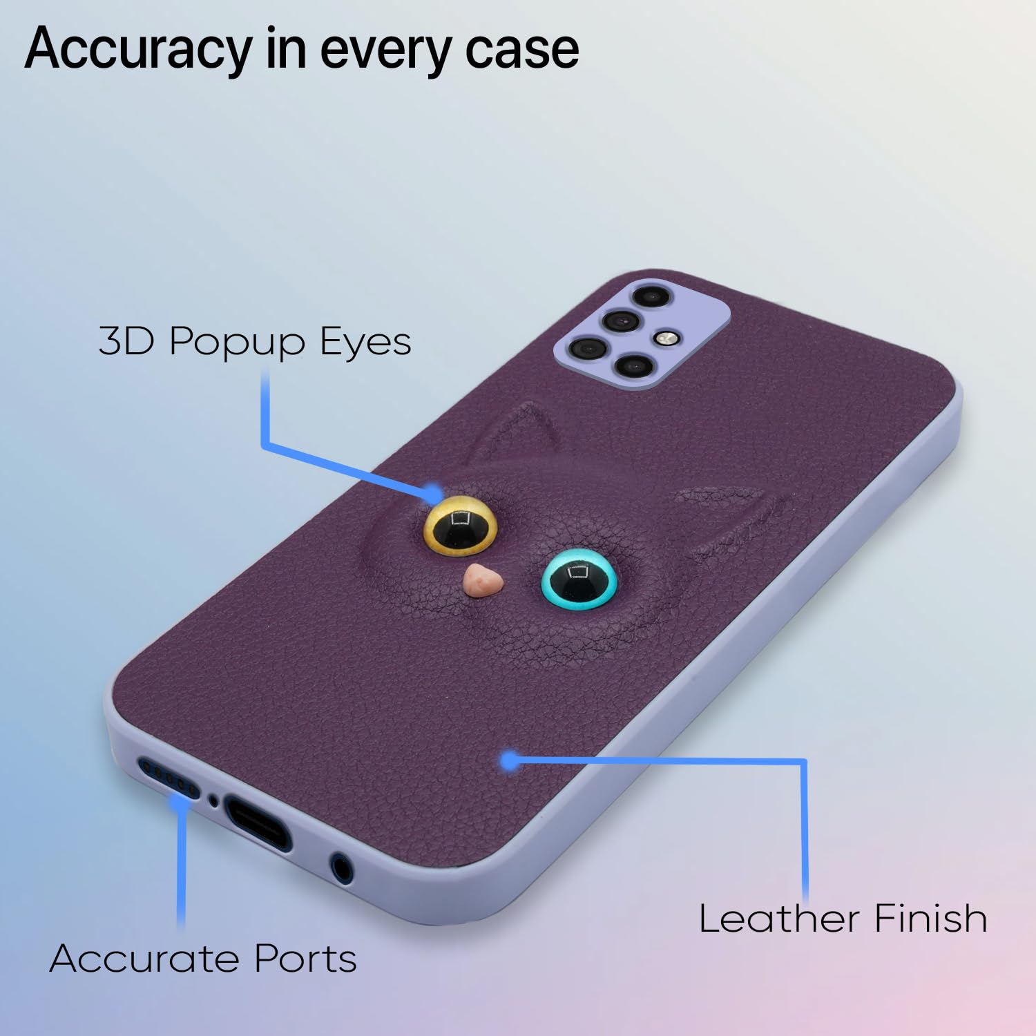 Pikkme Samsung Galaxy M31s Kitty Back Cover (Purple)