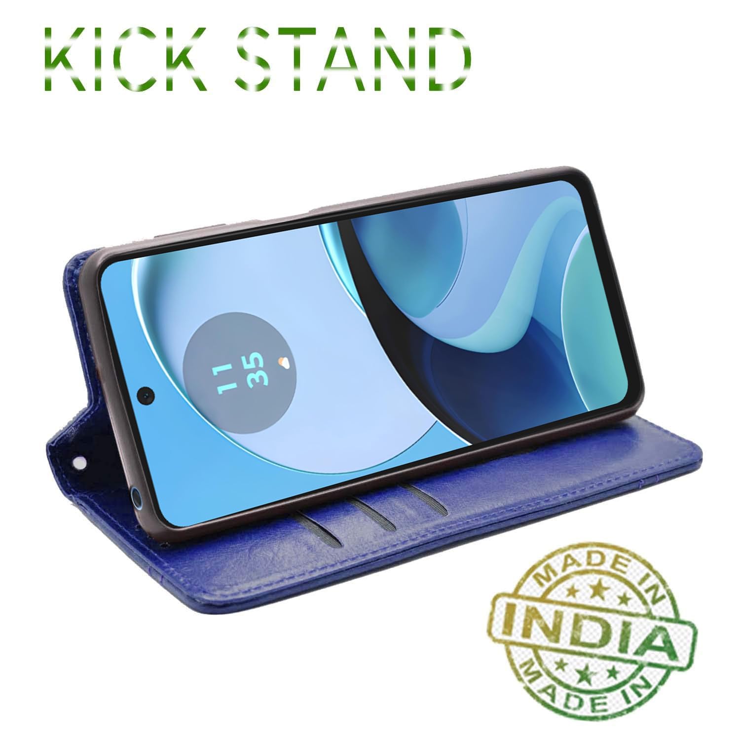 Pikkme Moto G14 4G Magnetic blue flip case – photo 4