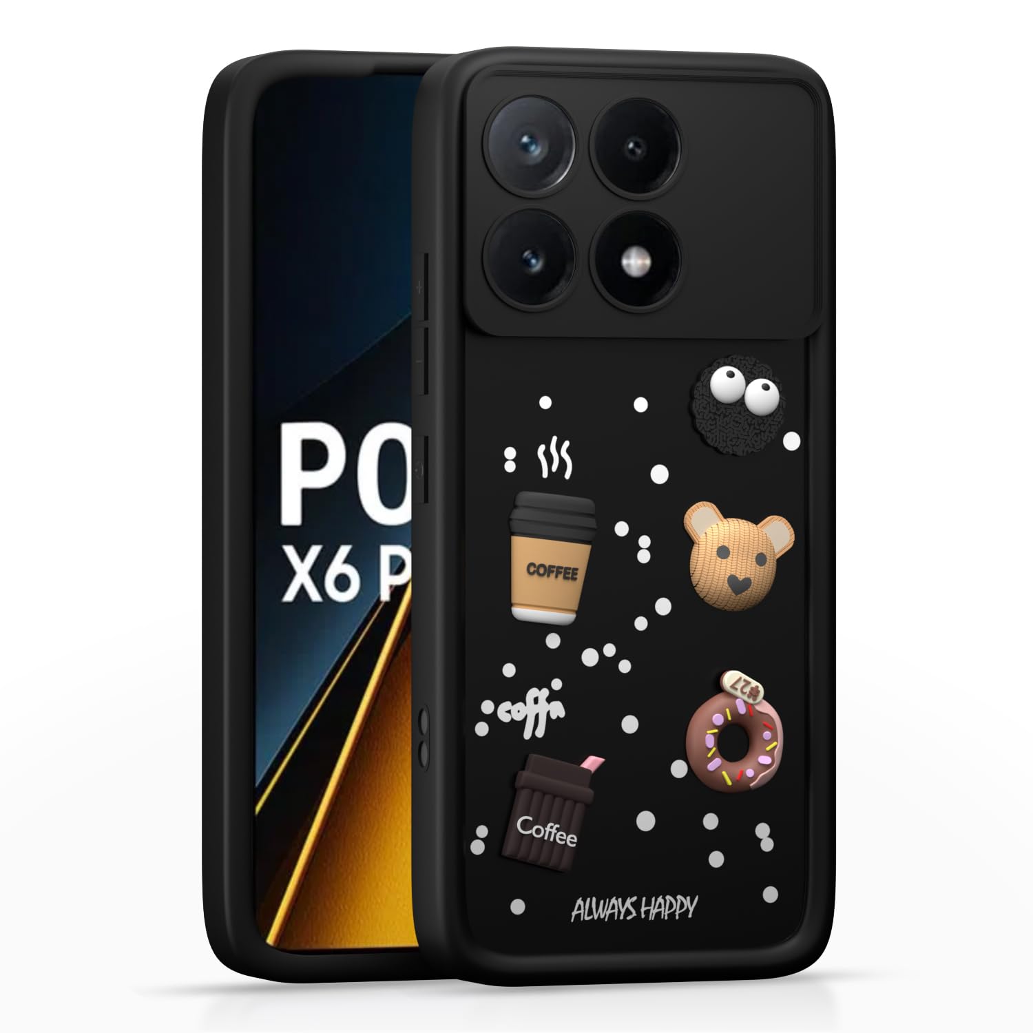 Black mobile back cover for Poco X6 Pro 5G – Pikkme