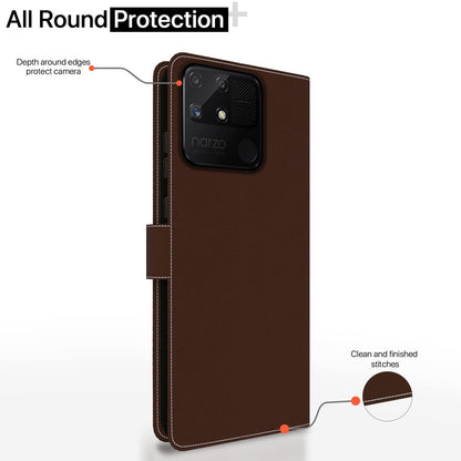 Pikkme brown & coffee flip cover for Realme Narzo 50A – photo 4