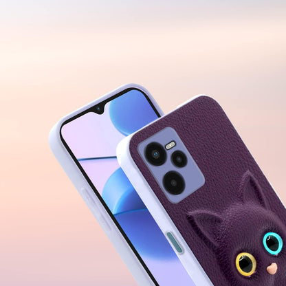 Pikkme Realme C35 Kitty Back Cover (Purple)