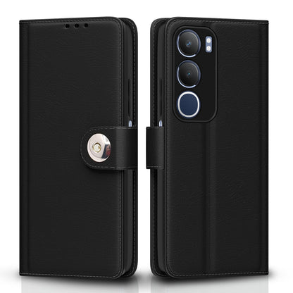 Vivo Y19s Button mobile flip cover in black by Pikkme