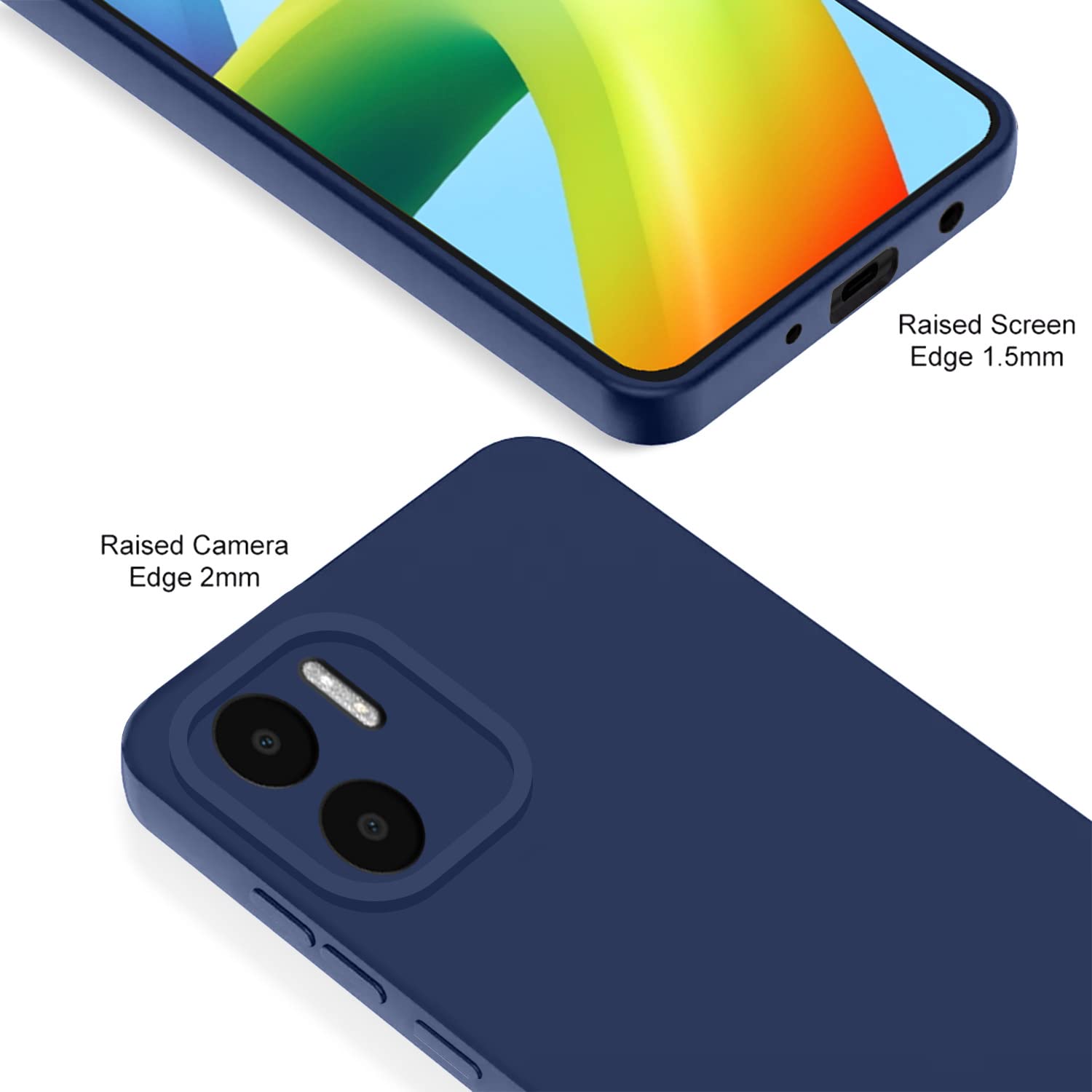 Pikkme blue Liquid Silicone phone cover for Redmi A1/A2 – photo 4