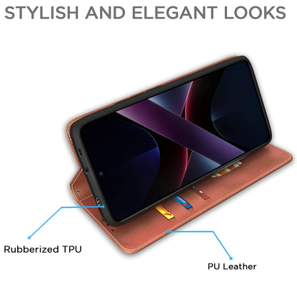 Brown wallet flip cover for POCO X7 Pro 5G – Pikkme – photo 5
