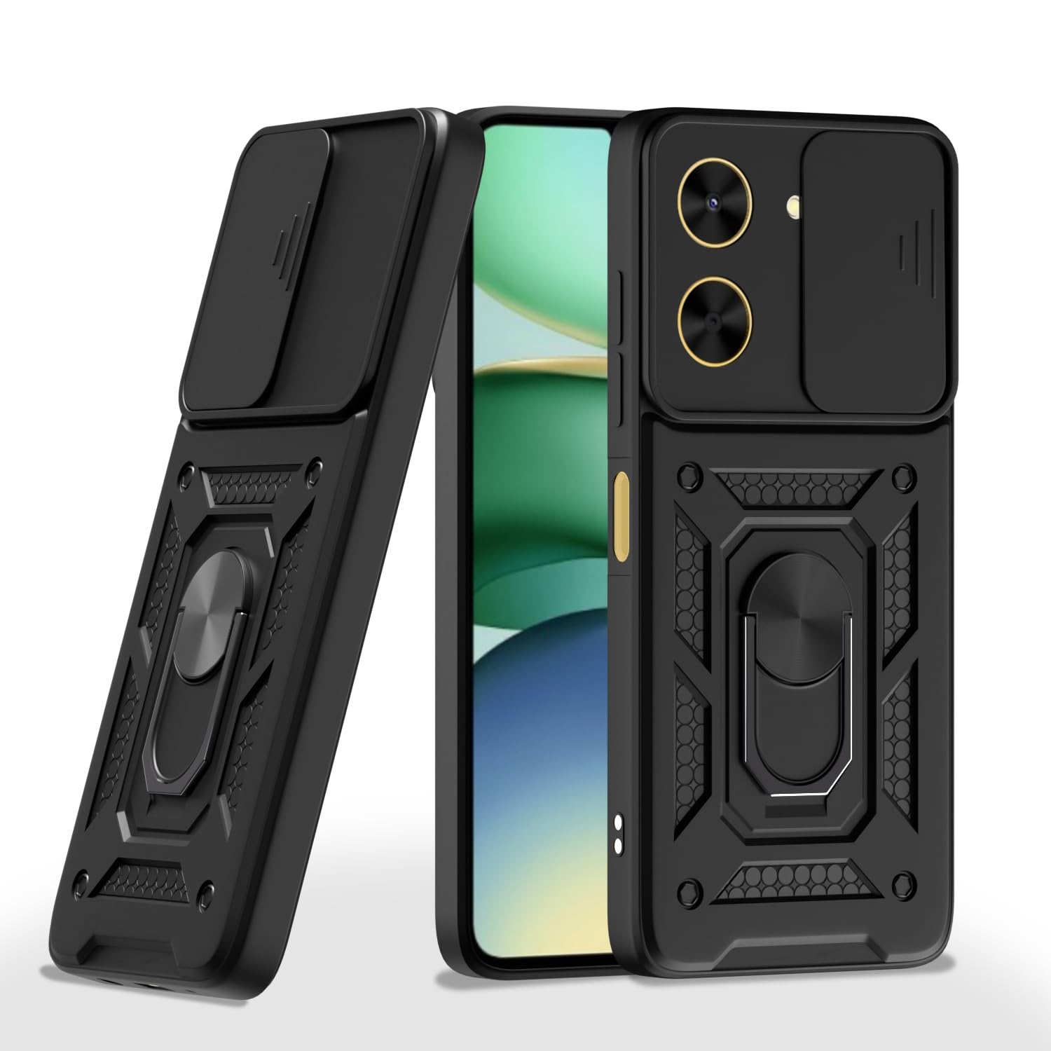 Pikkme Poco C71 D10 Tough Armor Back Cover  - Black