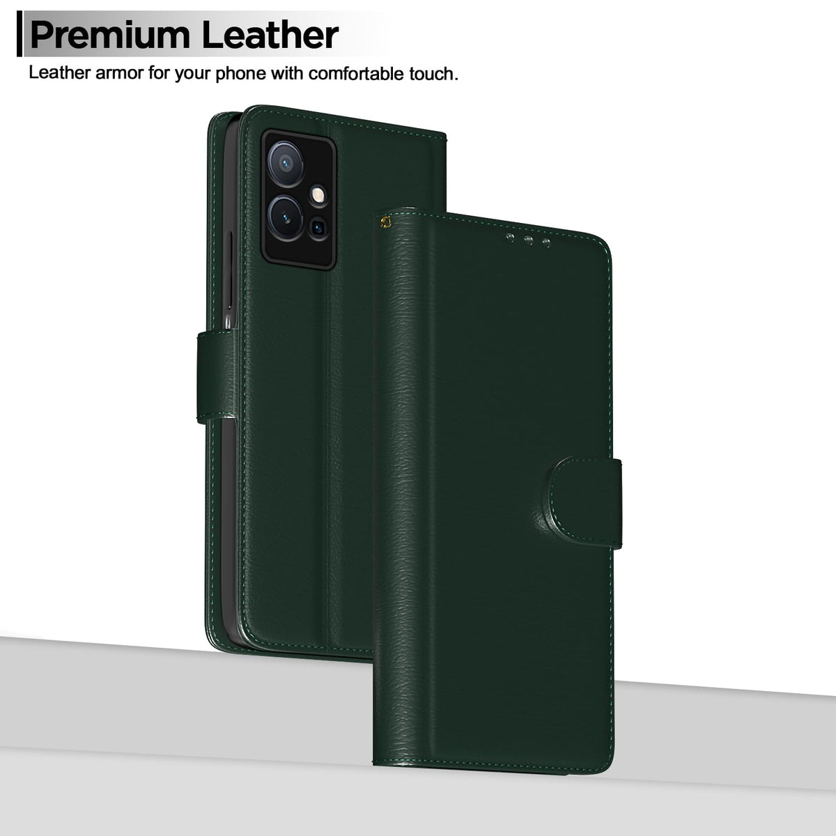 Pikkme green flip cover for Vivo T1/Y75/iQOO Z6 5G – photo 2