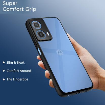 Pikkme Motorola Moto G34 / G45 5G Eagle 2 Shockproof Transparent Sleek Hybrid Armor Back Cover (Black)