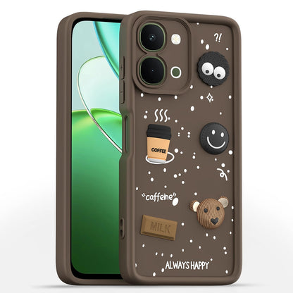 Vivo T5x/Y51 Pro/iQOO Z11x 5G/3D Silicone back cover in brown by Pikkme
