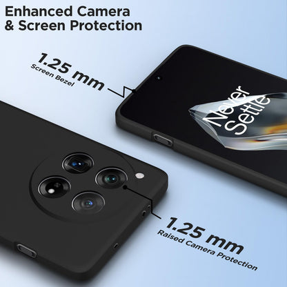Pikkme One Plus 12 5G Soft Matte Silicone Shockproof Case (Black)