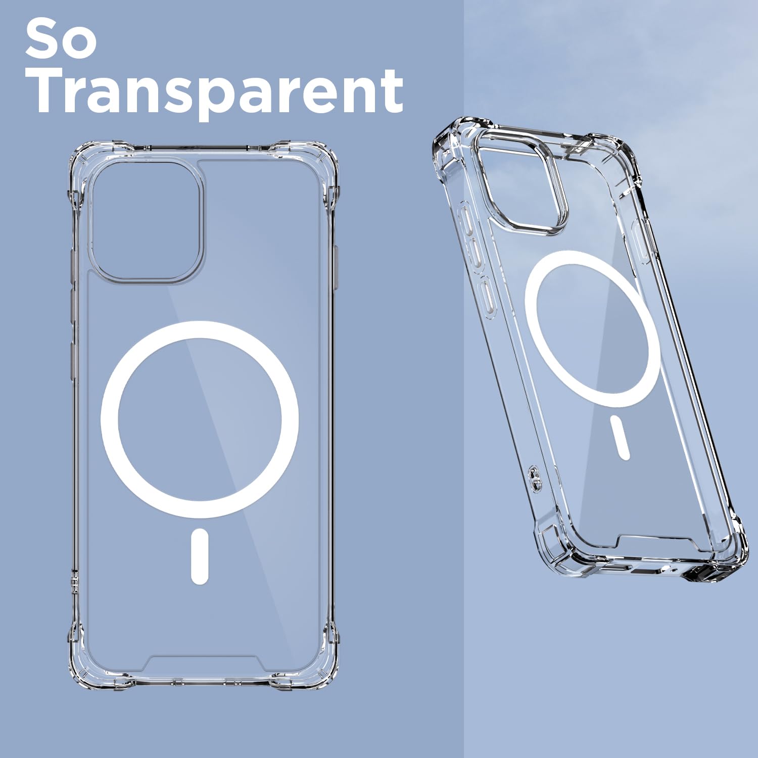 Pikkme OnePlus 13s 5G Mag-Safe Shockproof PC + TPU Back Cover (Transparent)