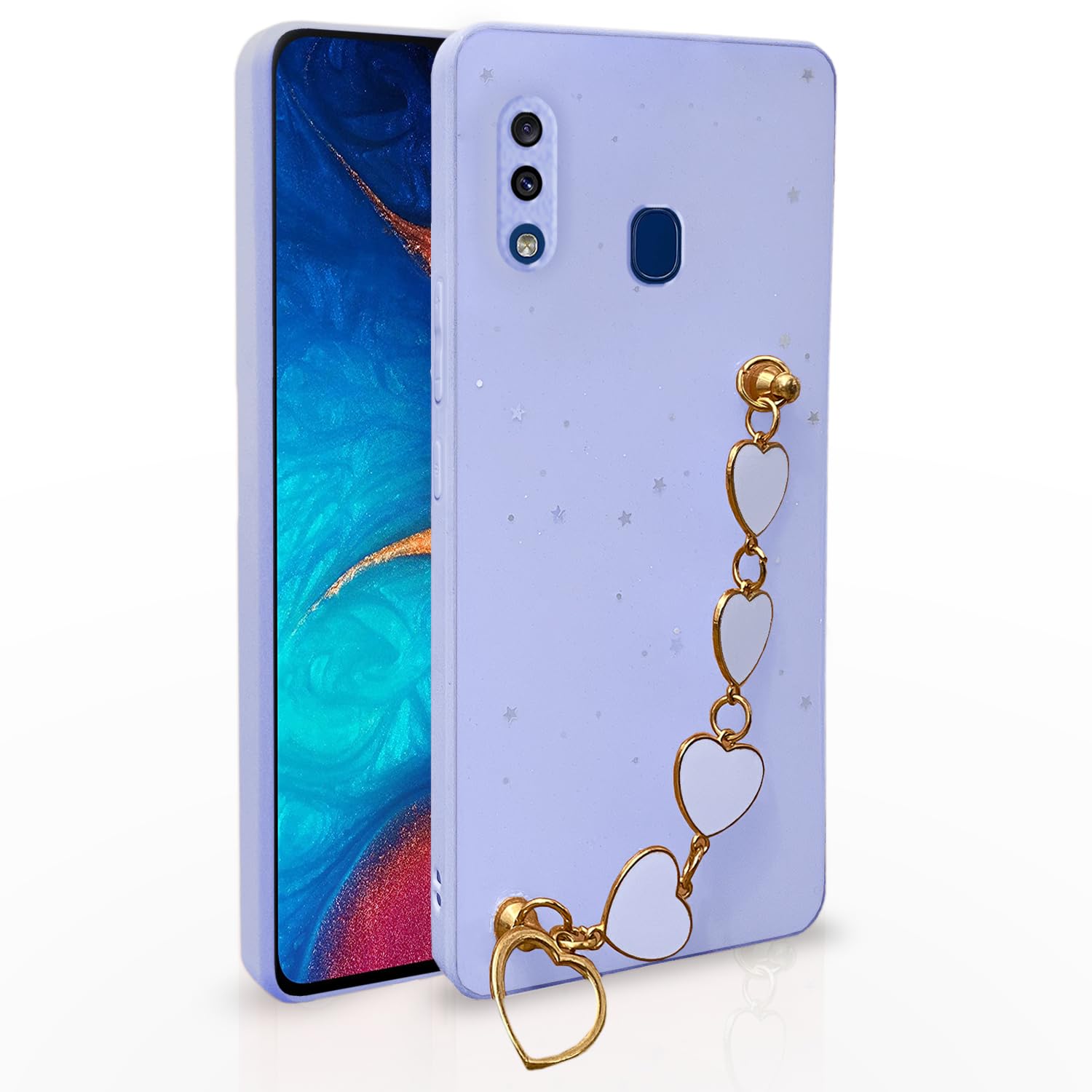 Pikkme Samsung A30/A20/M10s Chain purple phone cover