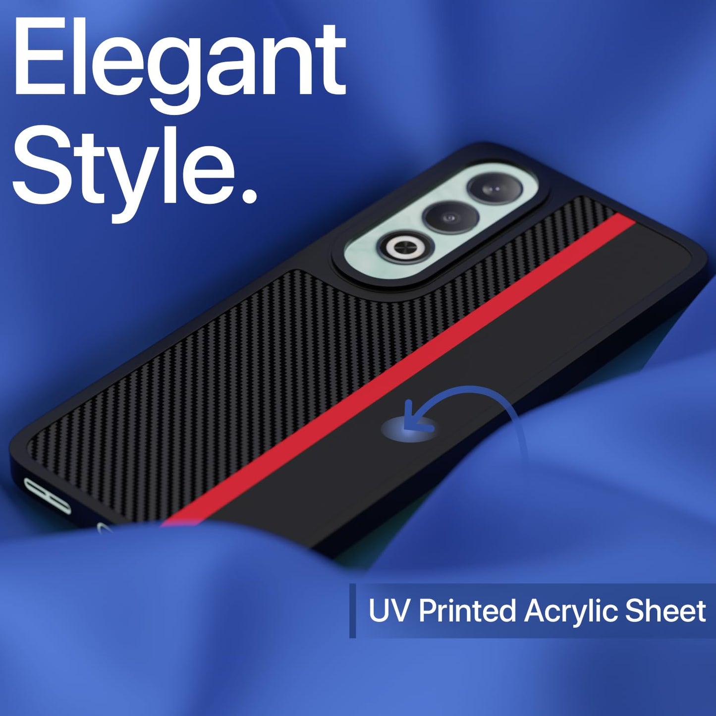 Pikkme OnePlus Nord Ce 4 5G Red Stripe Pattern Back Cover (Black)