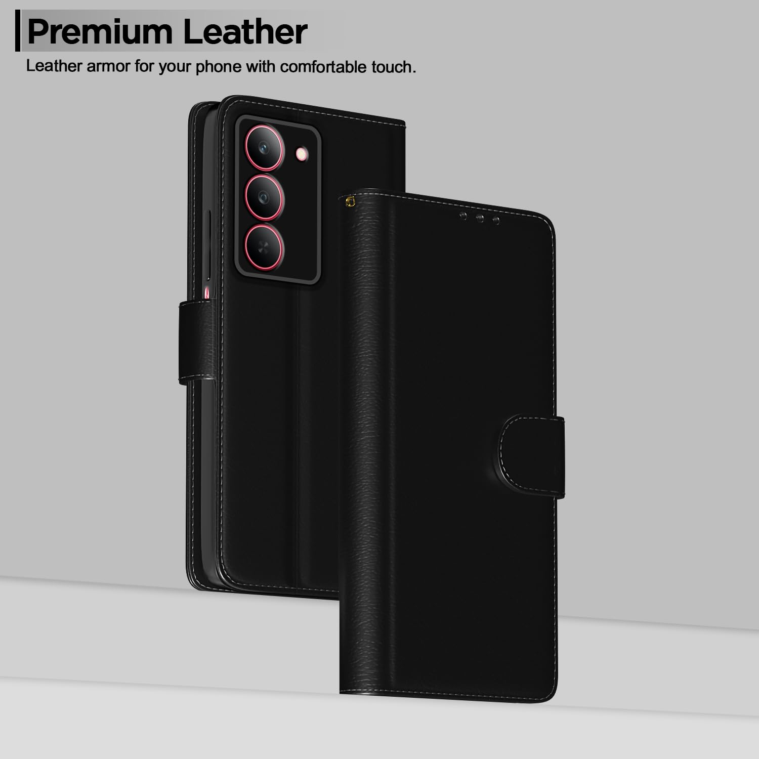 Pikkme Realme Narzo 80x/P3x/14X 5G black mobile flip cover – photo 2