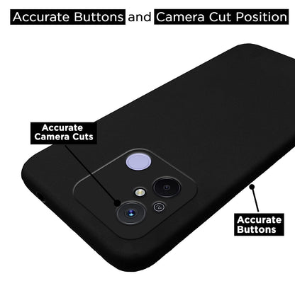 Pikkme Redmi 12C Soft Silicone Case with Camera Bumper Protection | Black