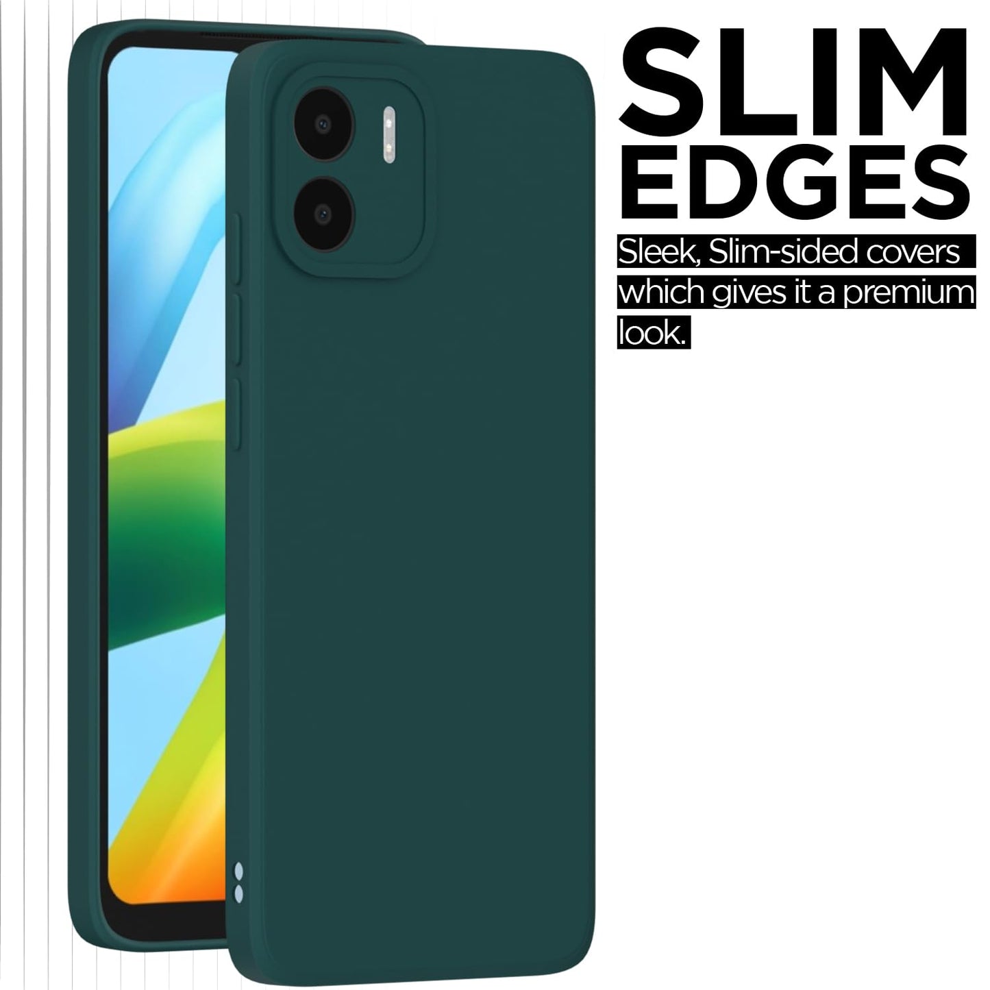 Pikkme  Redmi A1 Liquid Silicone Back Cover (Green)