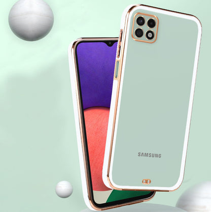 Samsung A22/F42 5G Chrome mobile back cover in white by Pikkme – photo 5