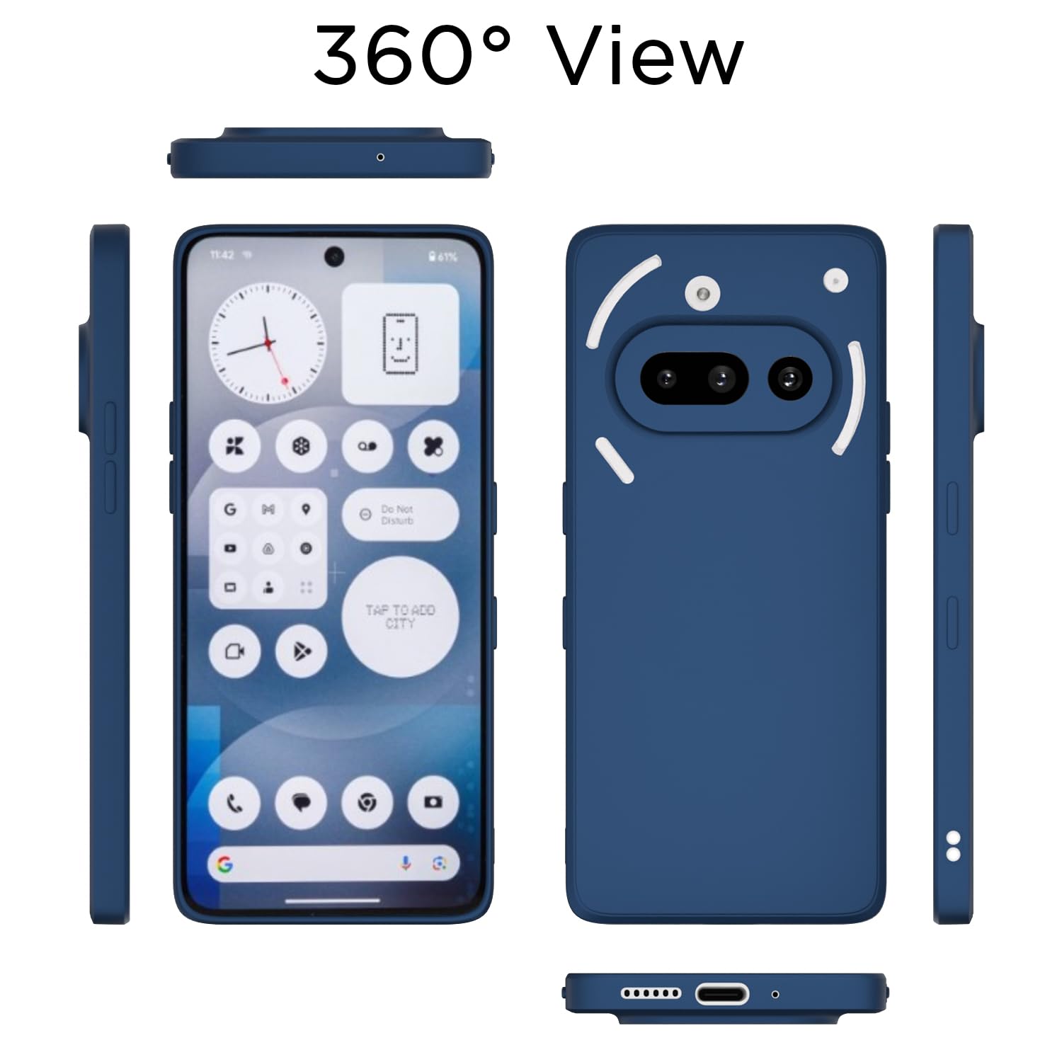 Pikkme Nothing Phone 3A Soft Matte Silicone Shockproof Case (Blue)