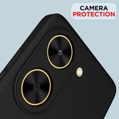 Pikkme Redmi A5/Poco C71 Soft Matte Silicone Shockproof Case (Black)