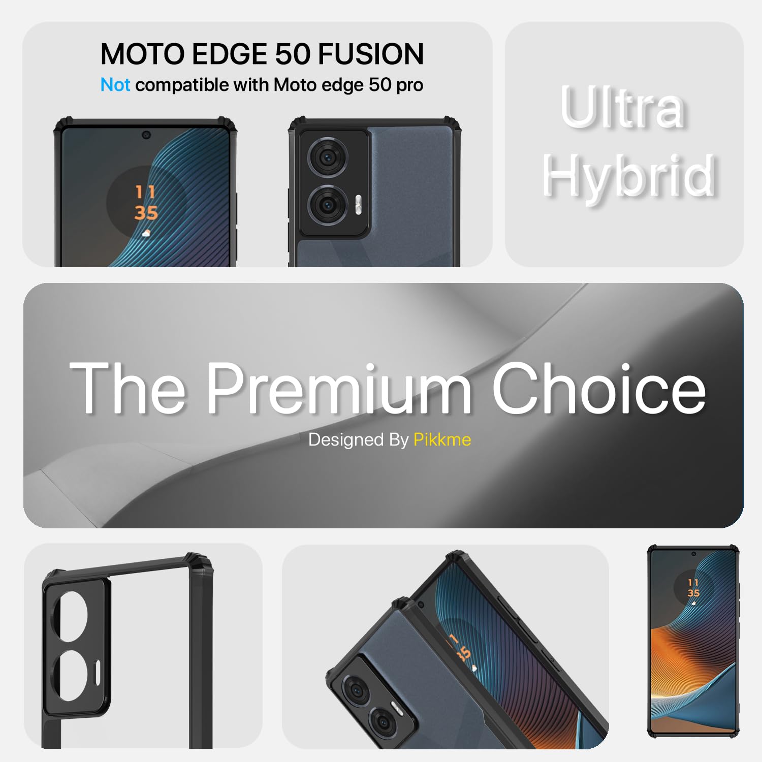 Pikkme black phone cover for Moto Edge 50 Fusion/G96 5G – photo 3