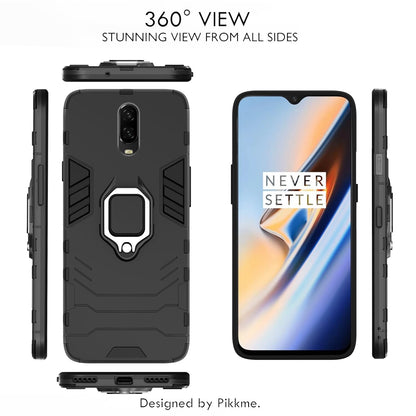 Pikkme OnePlus 6T D5 Tough Armor Back Cover | Black